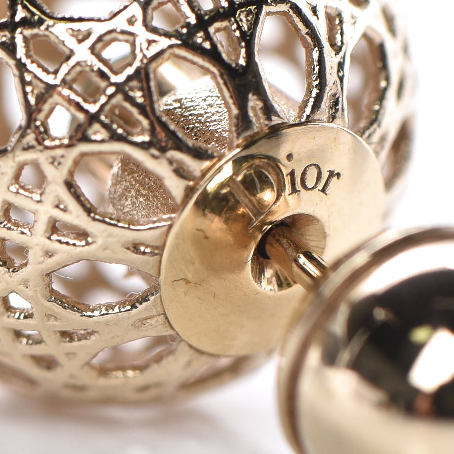 Cannage Mise En Dior Tribal Earrings Gold