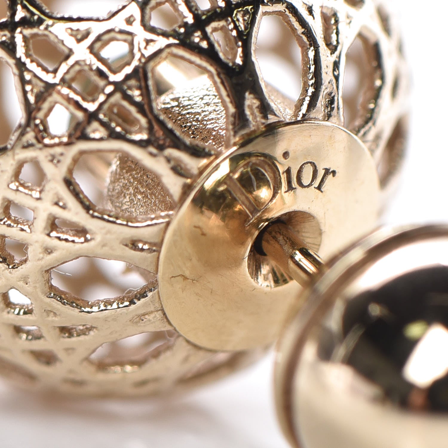 Christian Dior Cannage Mise En Dior Tribal Earrings Gold 3 of 5