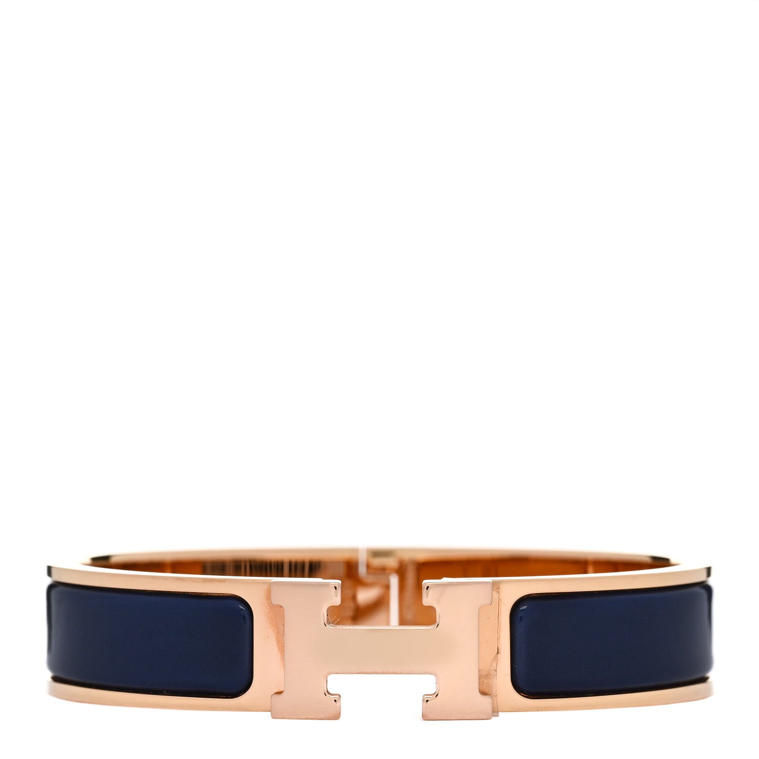 Hermes Enamel Narrow Clic Clac H Bracelet PM Ultramarine 1 of 5