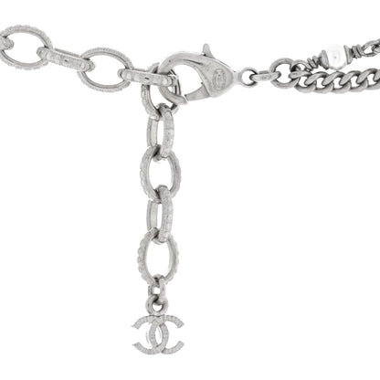 Chanel Resin Pearl Star CC Necklace Grey Silver 4 of 4