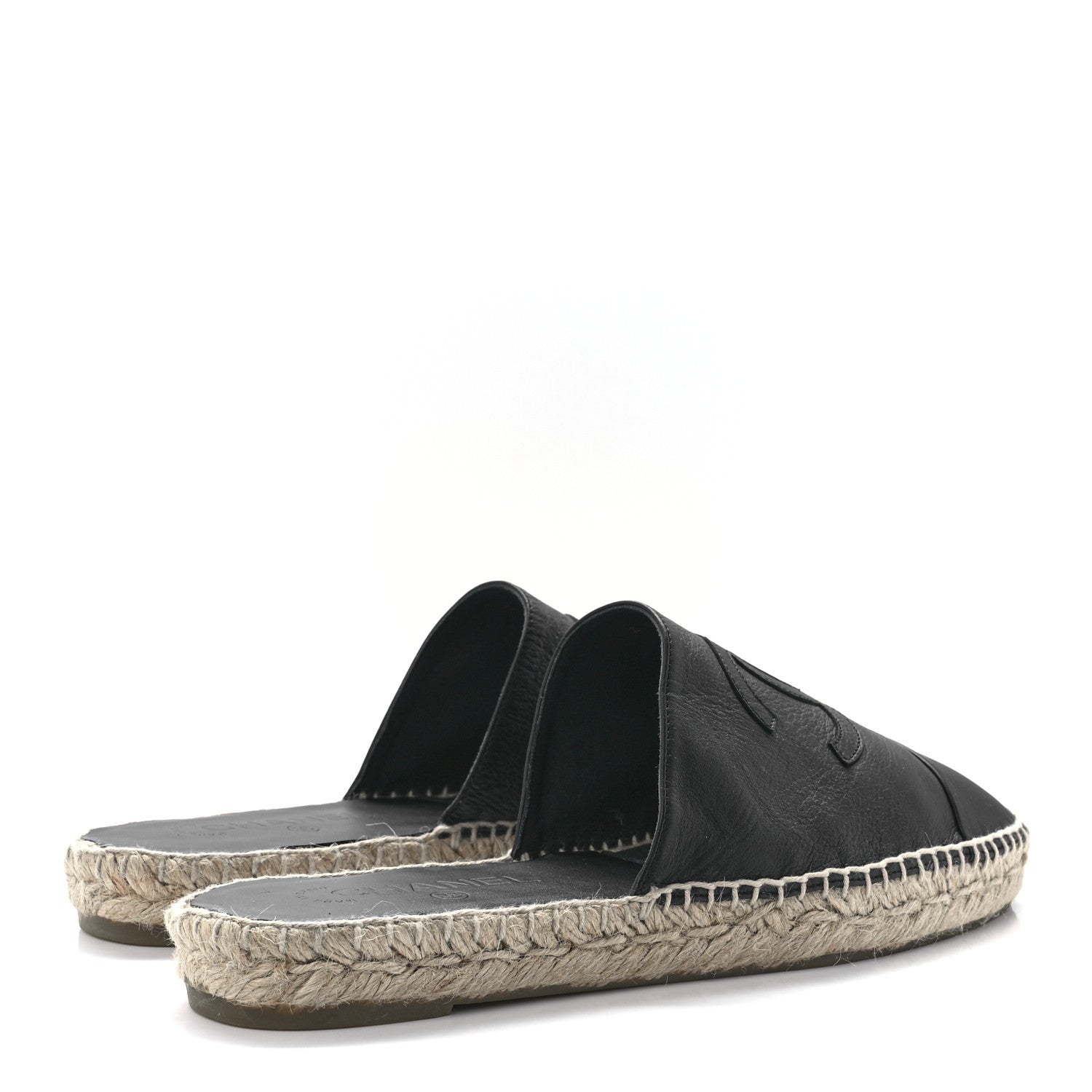 Chanel Calfskin CC Espadrille Mules 41 Black 4 of 9