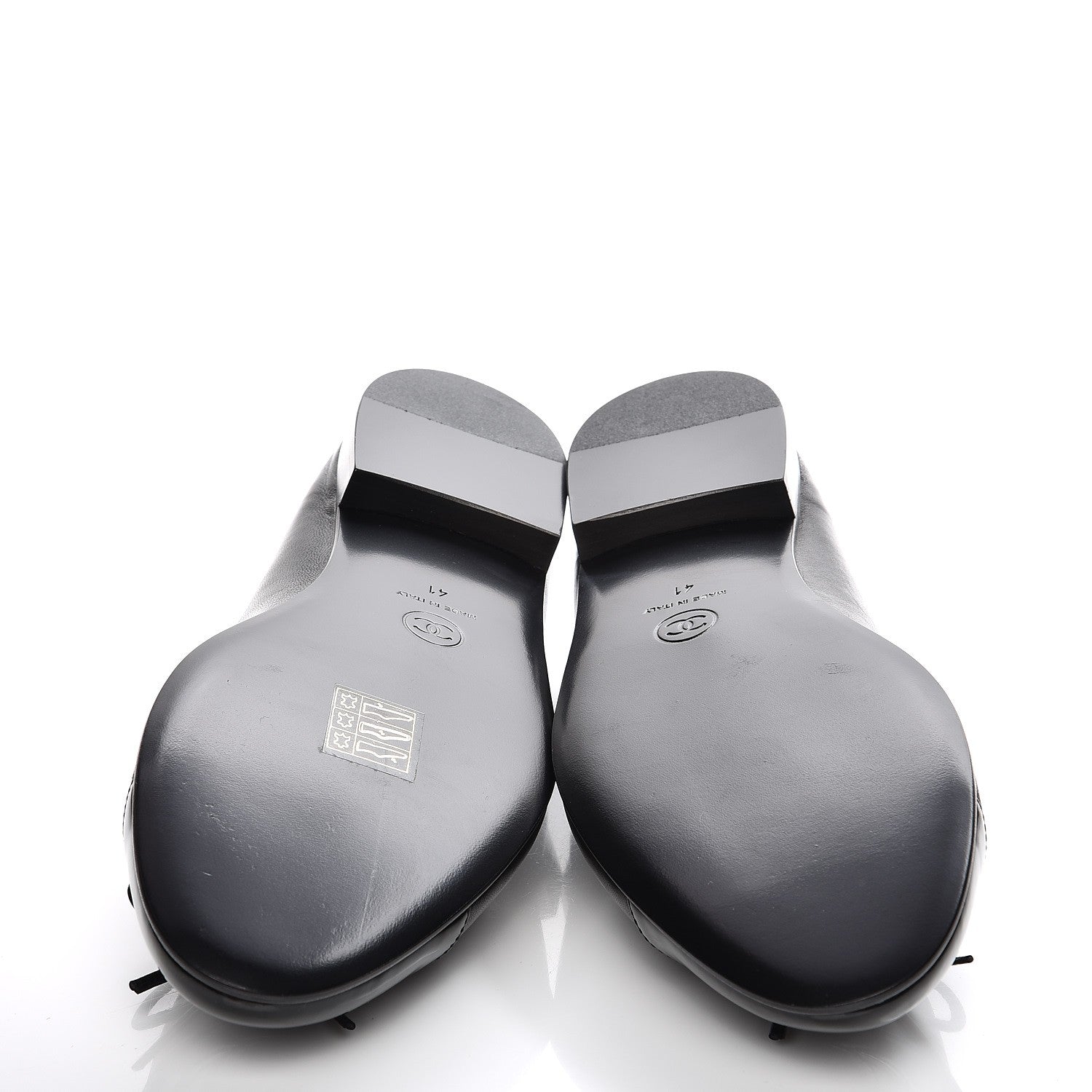 Chanel Lambskin Patent Cap Toe Ballerina Flats 41 Black 5 of 8