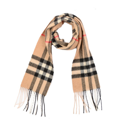 Burberry Cashmere Giant Check Skinny Scarf Camel 1 of 4