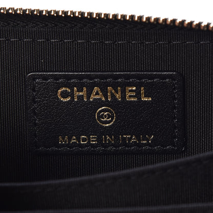 Chanel Shiny Lambskin Chevron Quilted Coin Purse So Black 6 of 8