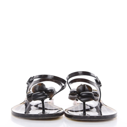 Chanel Jelly Camellia Sandals 41 Black 2 of 9