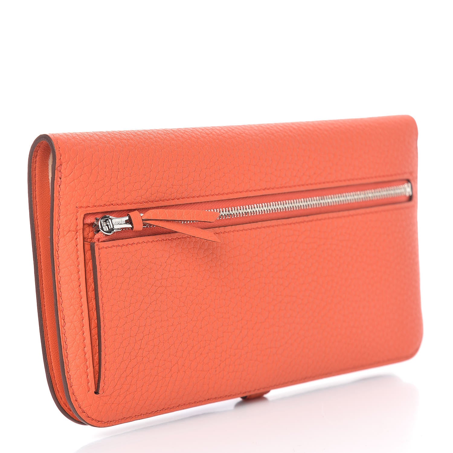 Hermes Togo Dogon Recto Verso Wallet Orange Poppy Rose Candy 3 of 10