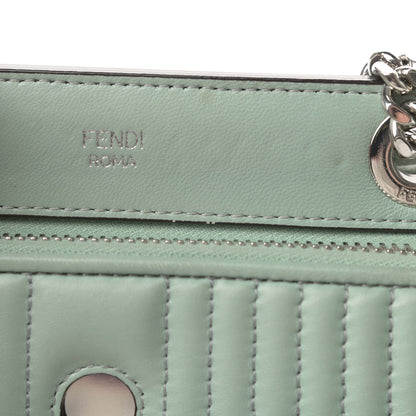 Fendi Shiny Nappa Trapuntata Chain Small DotCom Click Chain Satchel Pale Blue 14 of 15
