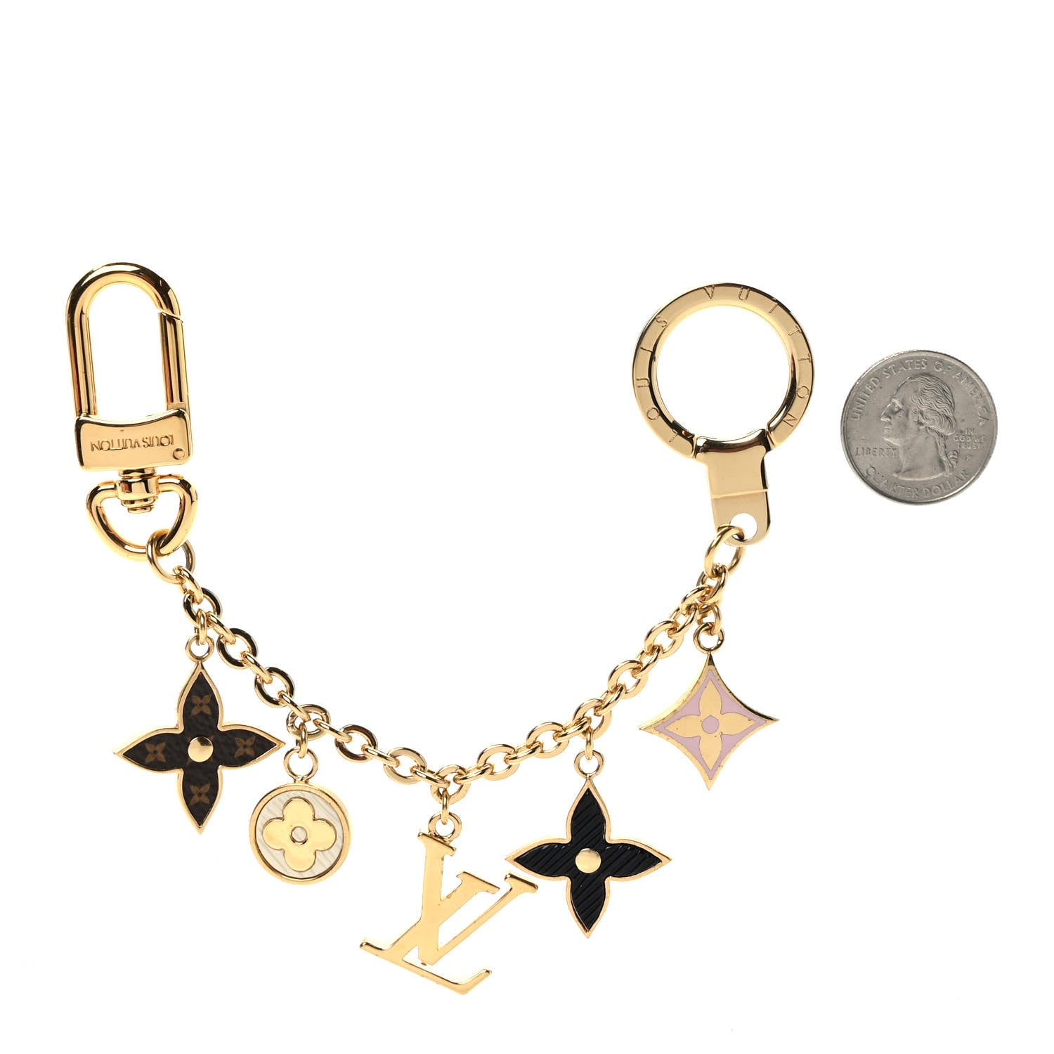 Louis Vuitton Monogram Spring Street Bag Charm Key Holder Gold 2 of 5