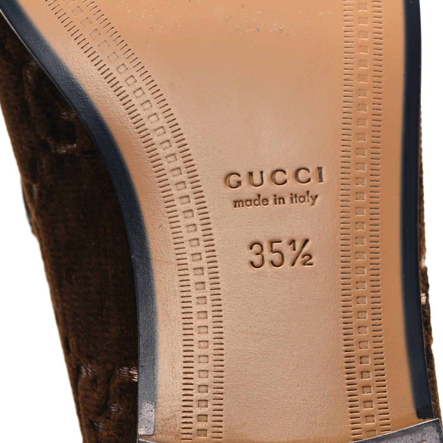 Gucci Velvet GG Monogram Horsebit Womens Jordaan Loafers 35.5 Brown Black 7 of 10