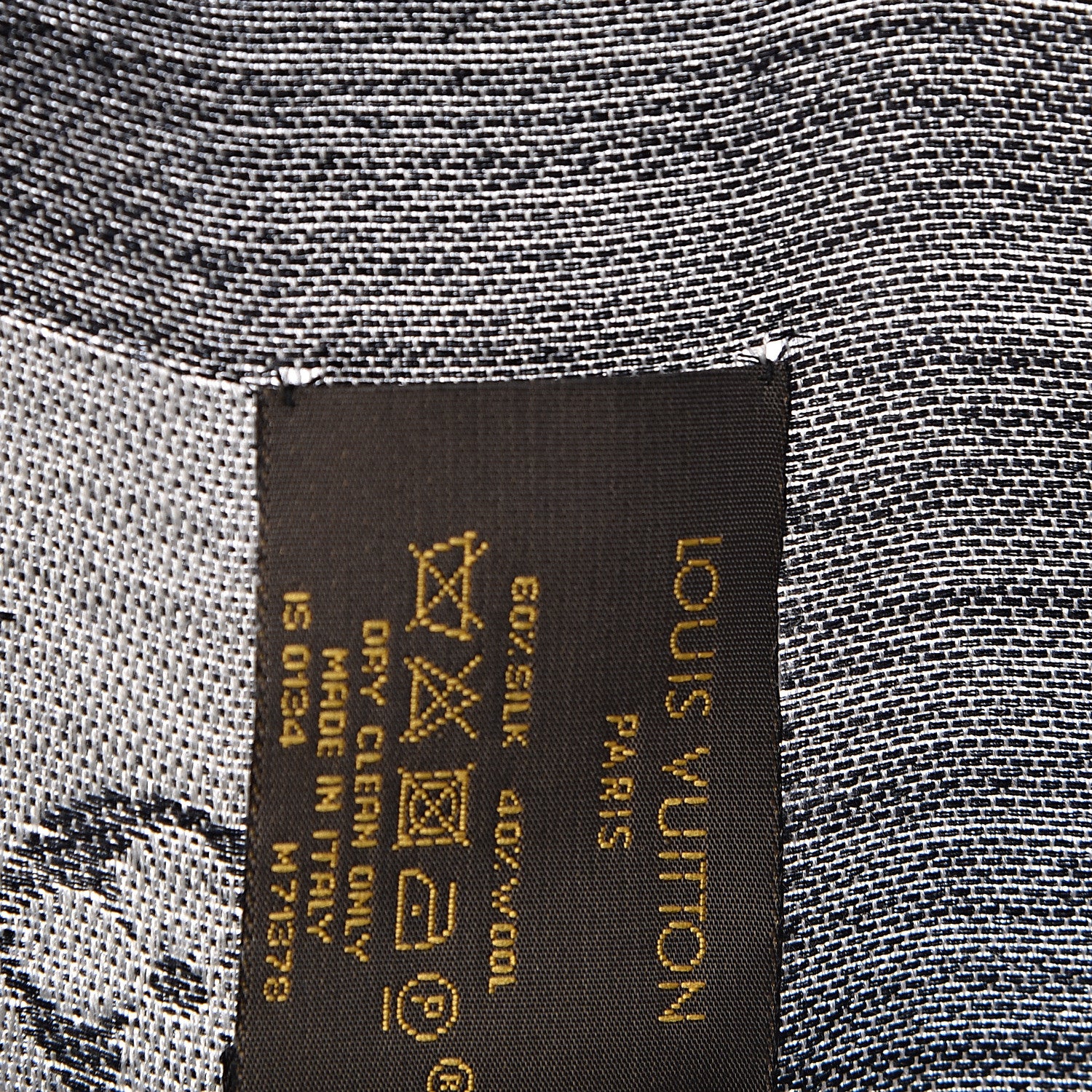 Louis Vuitton Wool Silk Monogram Denim Shawl Black 7 of 13