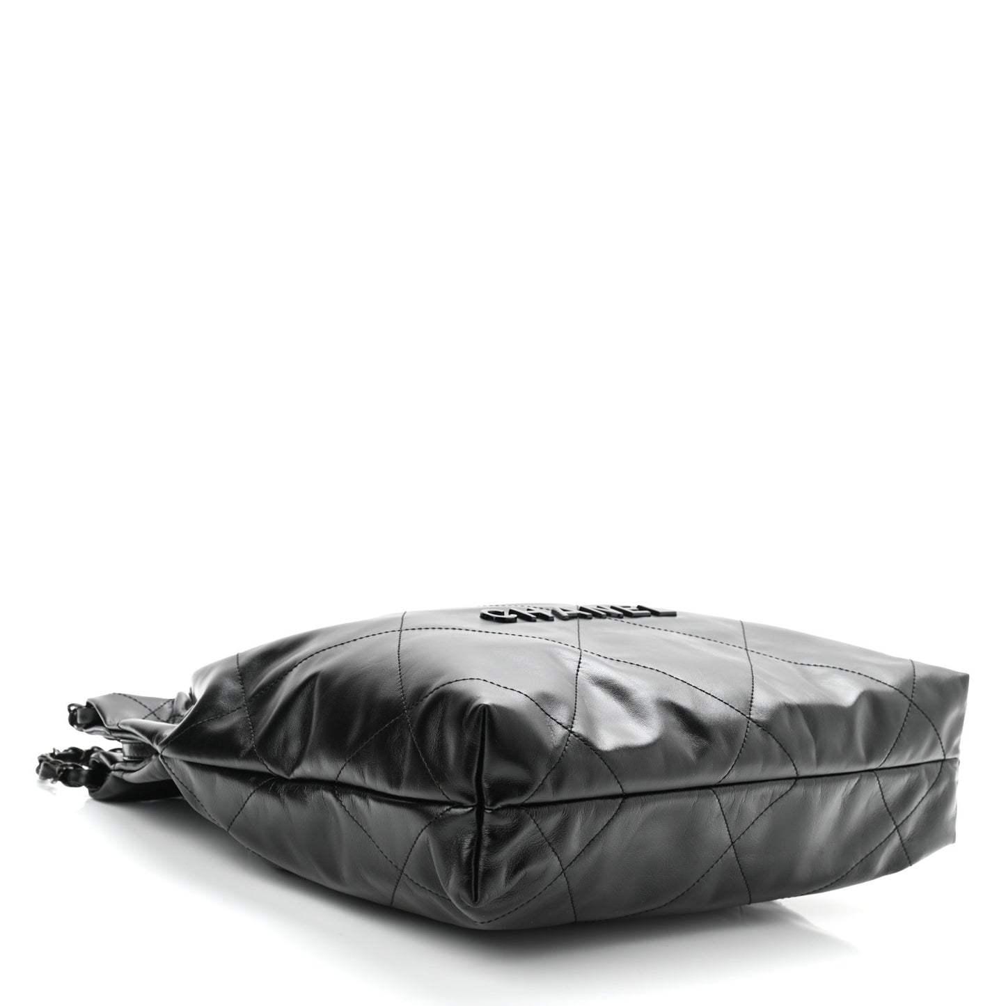 Shiny Calfskin Quilted Small Chanel 22 So Black