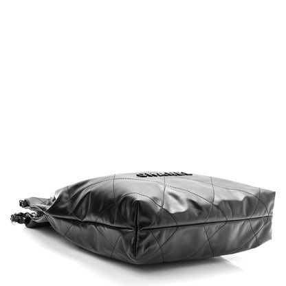 Chanel Shiny Calfskin Quilted Small Chanel 22 So Black 5 of 13