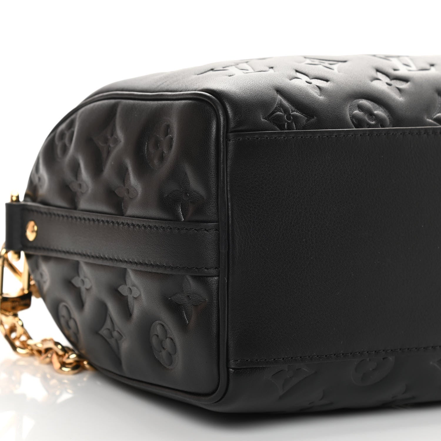 Louis Vuitton Lambskin Embossed Monogram Speedy 22 Bandouliere Black 8 of 10