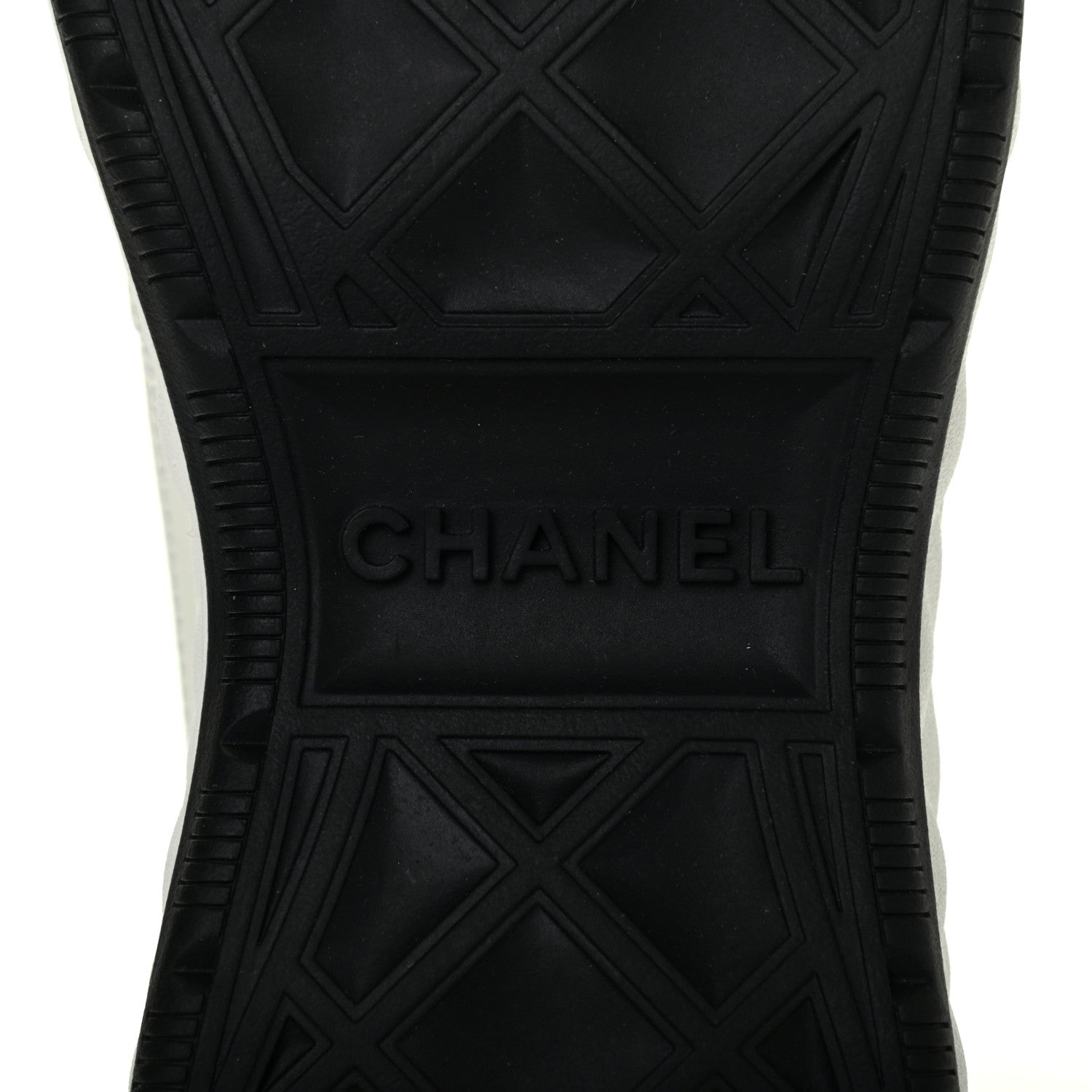 Chanel Velvet Calfskin Mixed Fibers CC Sneakers 37.5 Ivory Black 6 of 9