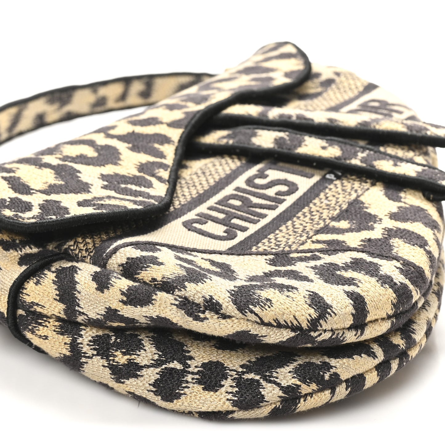 Canvas Mizza Embroidered Saddle Bag Beige Multicolor