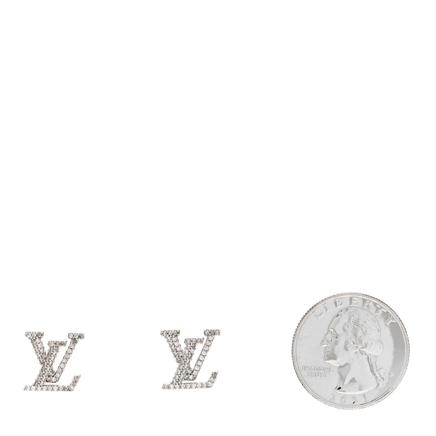 Crystal LV Iconic Earrings Silver