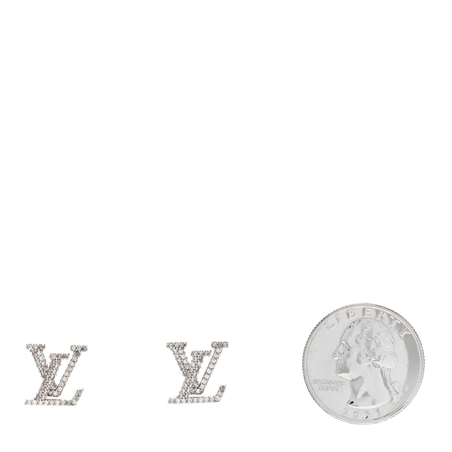Louis Vuitton Crystal LV Iconic Earrings Silver 2 of 5