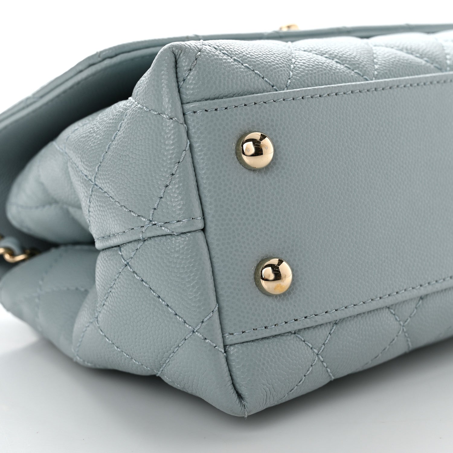 Chanel Caviar Quilted Mini Coco Handle Flap Light Blue 9 of 11