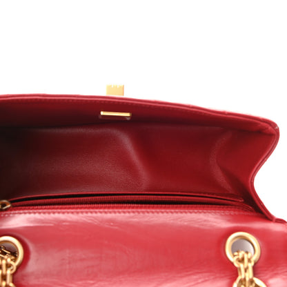 Chanel Aged Calfskin Chevron Quilted 2.55 Reissue Mini Flap Dark Red 4 of 10