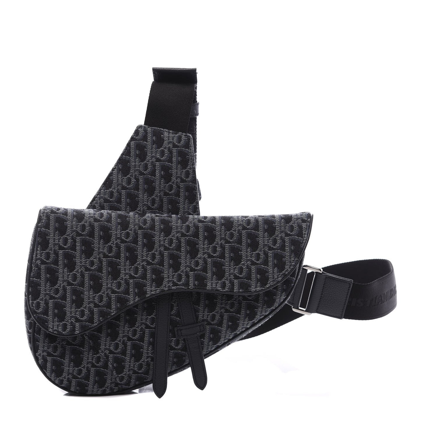 Oblique Mens Saddle Bag Black Blue