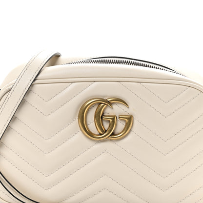 Gucci Calfskin Matelasse Small GG Marmont Chain Shoulder Bag White 8 of 10