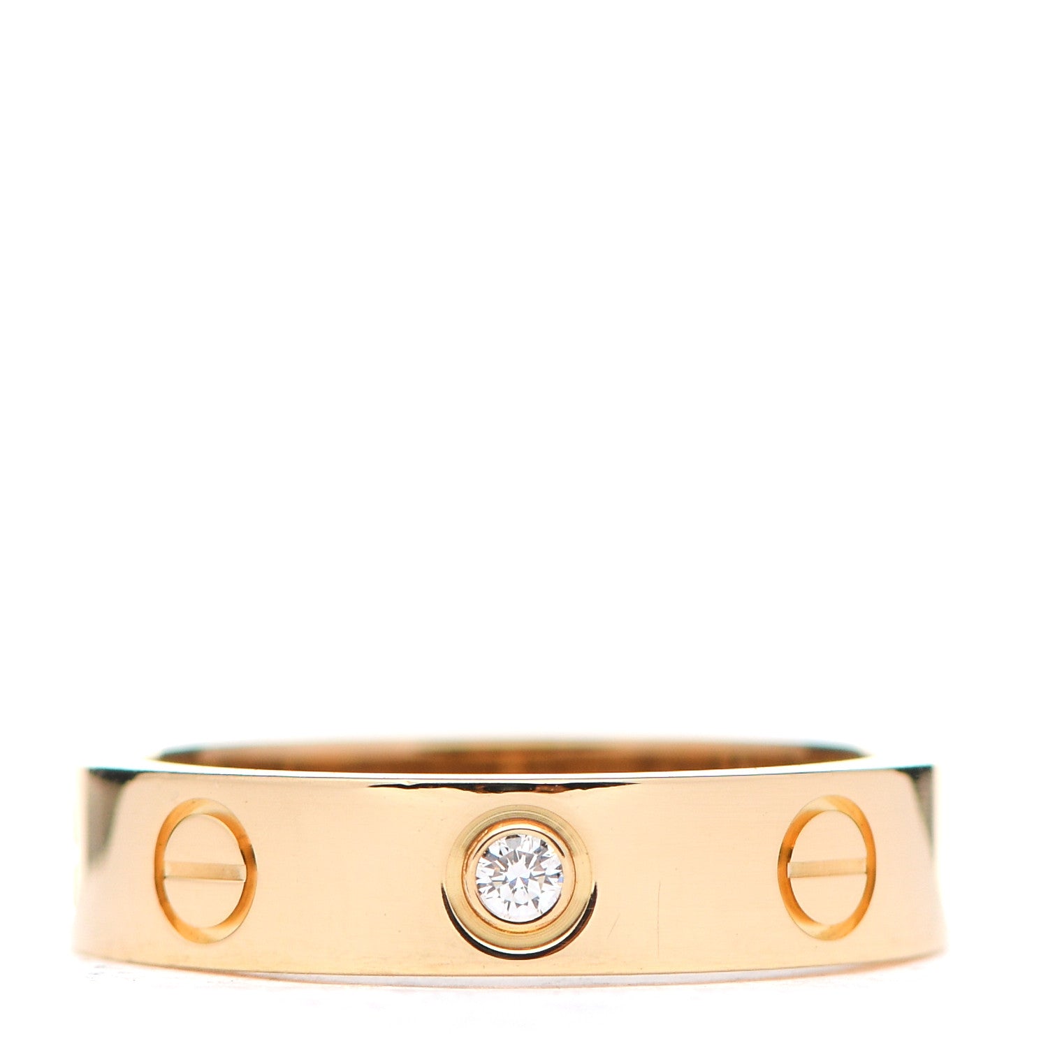 Cartier 18K Yellow Gold Diamond 4mm LOVE Wedding Band Ring 47 4 1 of 4