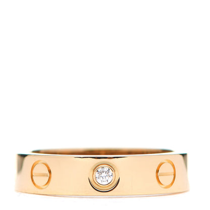 Cartier 18K Yellow Gold Diamond 4mm LOVE Wedding Band Ring 47 4 1 of 4