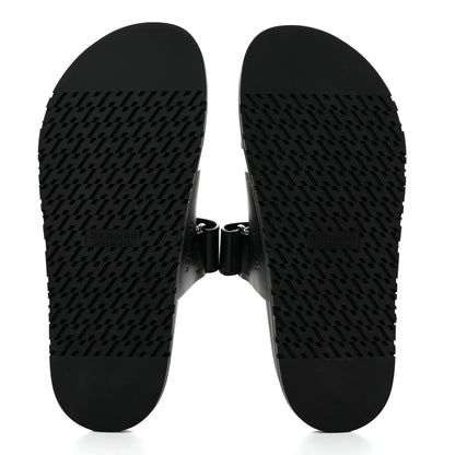 Hermes Calfskin Womens Chypre Sandals 40 Black 5 of 9