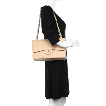 Chanel Caviar Quilted Jumbo Double Flap Beige Clair 2 of 12
