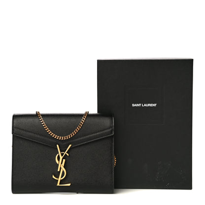 Saint Laurent Grain De Poudre Monogram Cassandra Chain Wallet Black 11 of 11