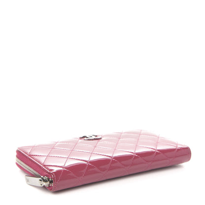 Chanel Patent Quilted Brilliant Zip Around Wallet Pink 4 of 9