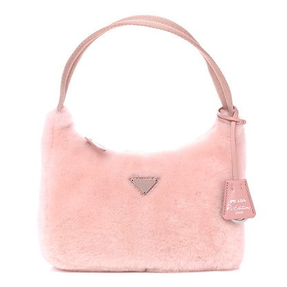 Prada Shearling Mini Re-Edition 2000 Bag Orchidea 1 of 10
