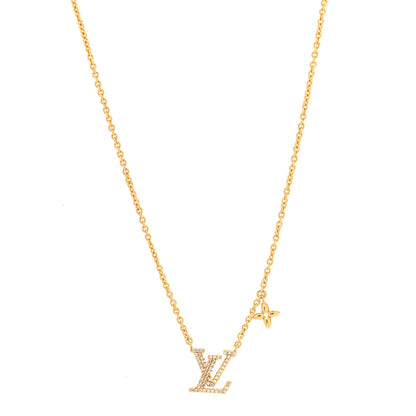 Louis Vuitton Metal Crystal LV Iconic Necklace Gold 1 of 7