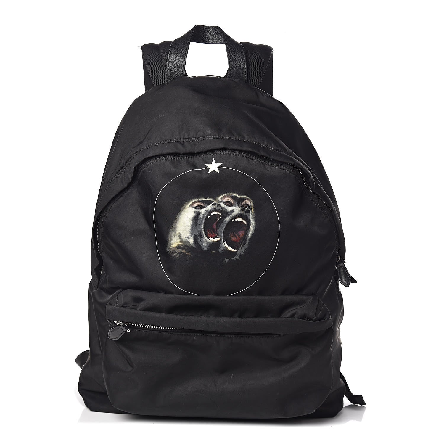 Givenchy Nylon Calfskin Monkey Brother Print Backpack Black 1 of 11