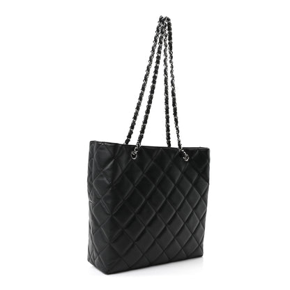 Chanel Calfskin Quilted In The Business North South Tote Black 3 of 10