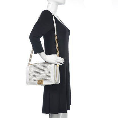 Chanel Sheepskin Braided New Medium Boy Reverso Flap White 2 of 13