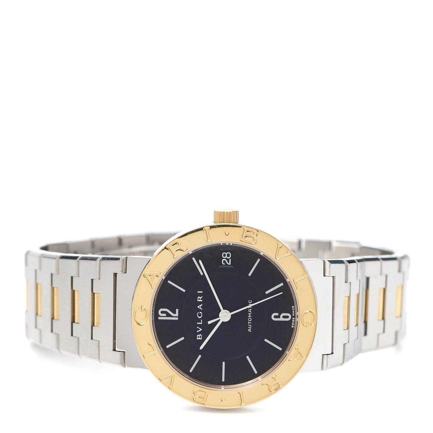 Stainless Steel 18K Yellow Gold 33mm Quartz Watch Black