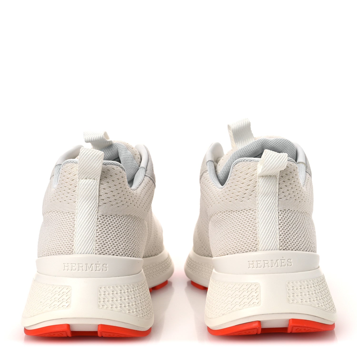 Hermes Technical Knit Suede Heros Sneakers 38 White 5 of 12