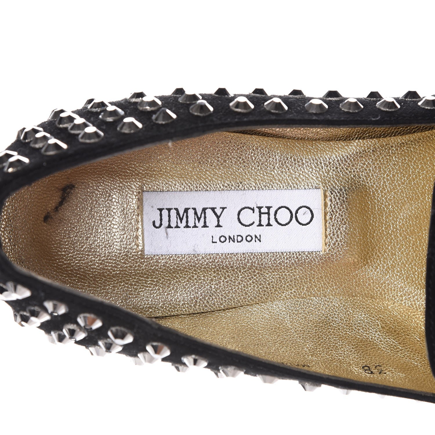 Jimmy Choo Suede Studded Wheel Loafers 38 Black 7 of 11