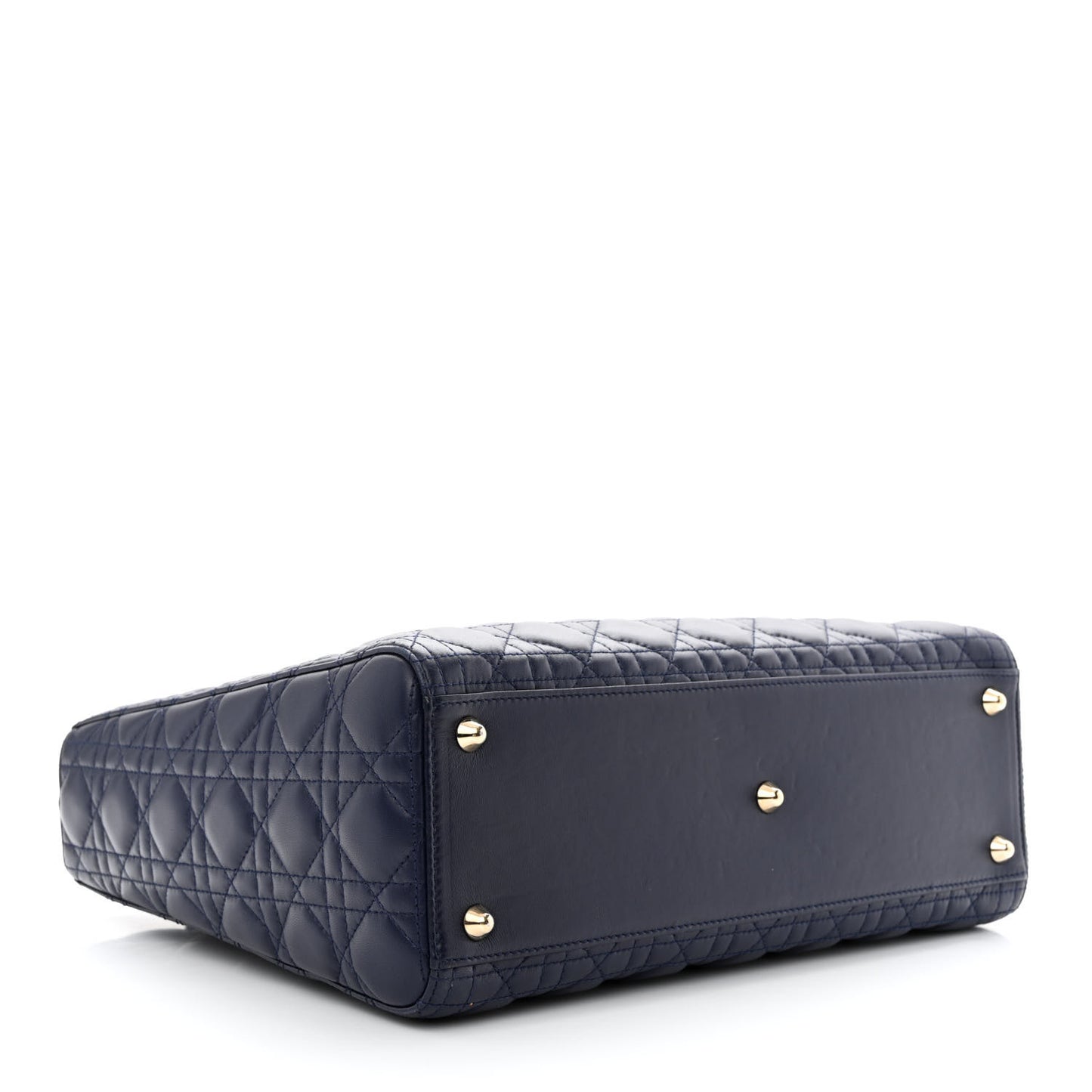 Lambskin Cannage Large Lady Dior Navy Blue