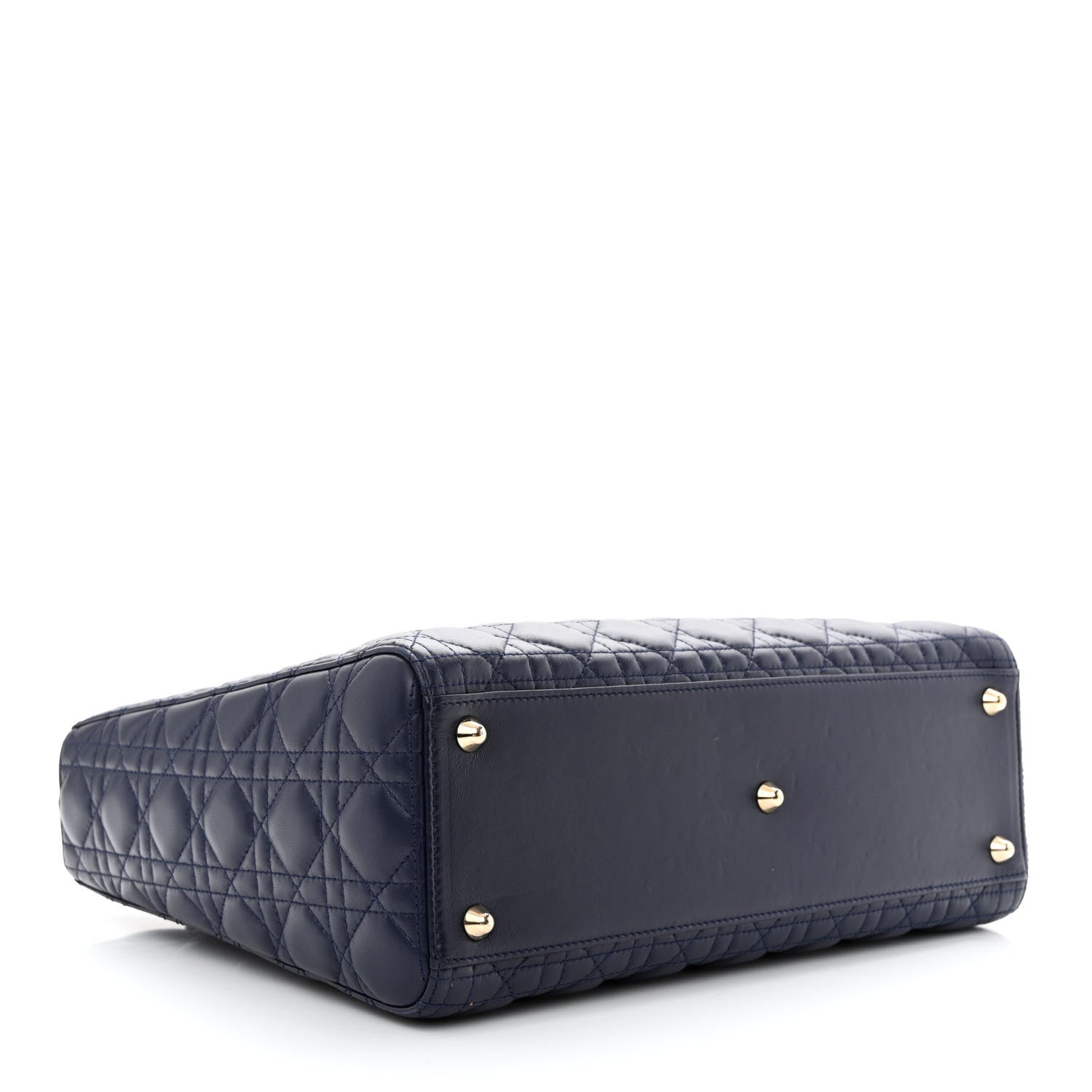 Christian Dior Lambskin Cannage Large Lady Dior Navy Blue 4 of 10