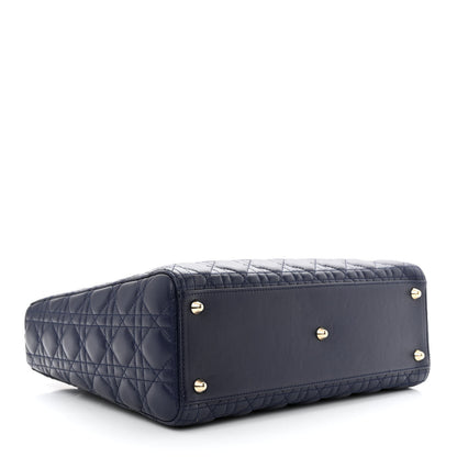 Christian Dior Lambskin Cannage Large Lady Dior Navy Blue 4 of 10