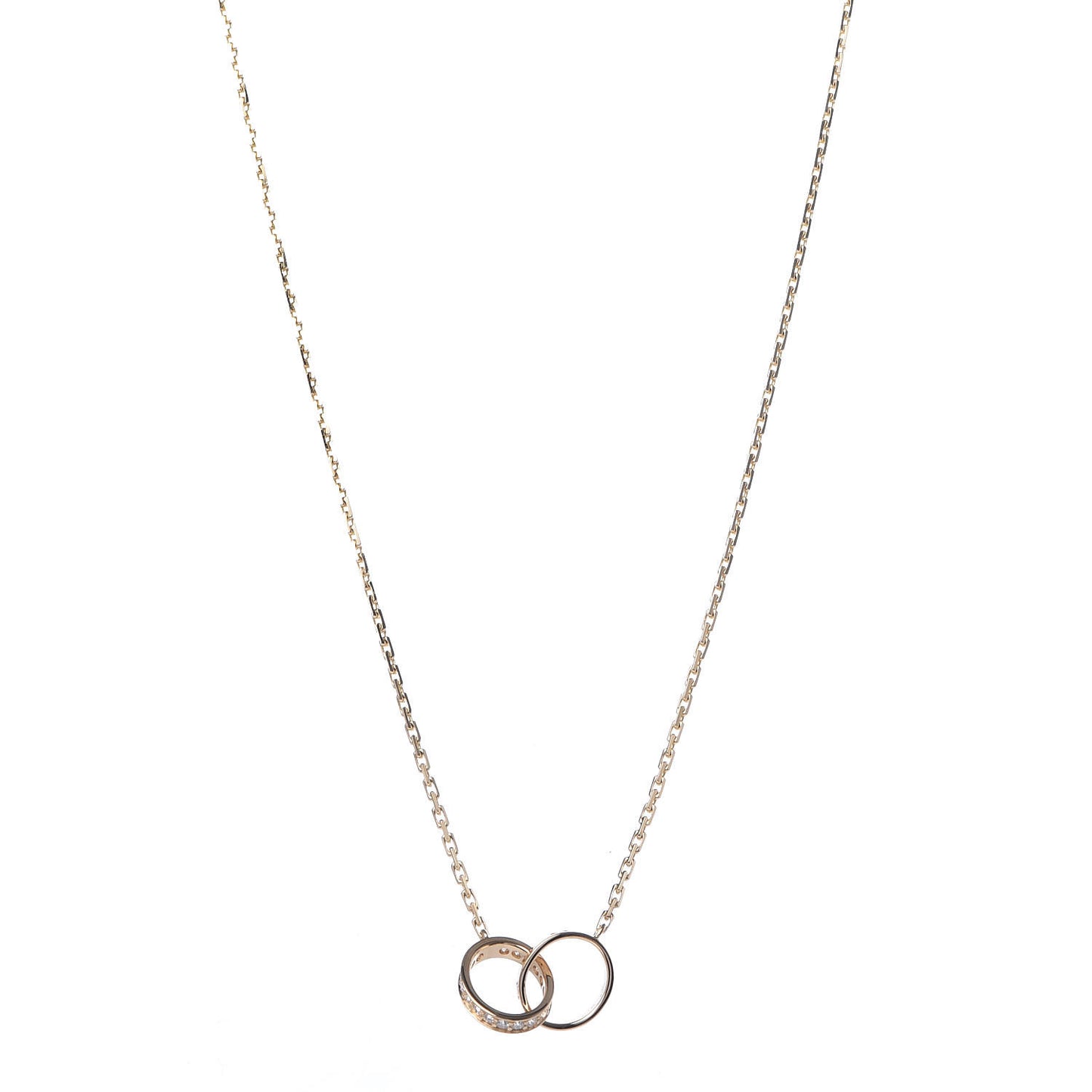 18K Yellow Gold Diamond Interlocking LOVE Necklace