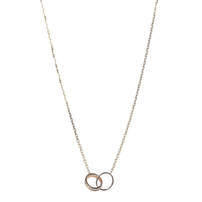 Cartier 18K Yellow Gold Diamond Interlocking LOVE Necklace 1 of 6
