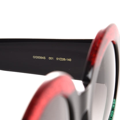 Gucci Acetate Round GG0084S Sunglasses Black Red Green 5 of 7