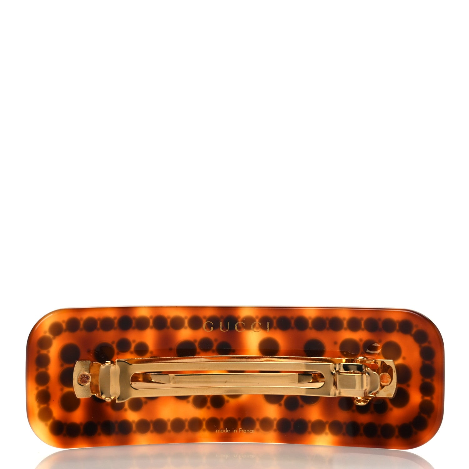 Gucci Resin Crystal Single Hair Barrette Brown 3 of 5