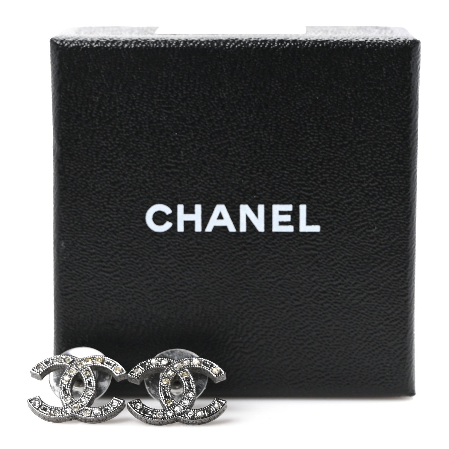 Chanel Ruthenium Crystal CC Earrings 5 of 5