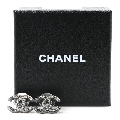Chanel Ruthenium Crystal CC Earrings 5 of 5