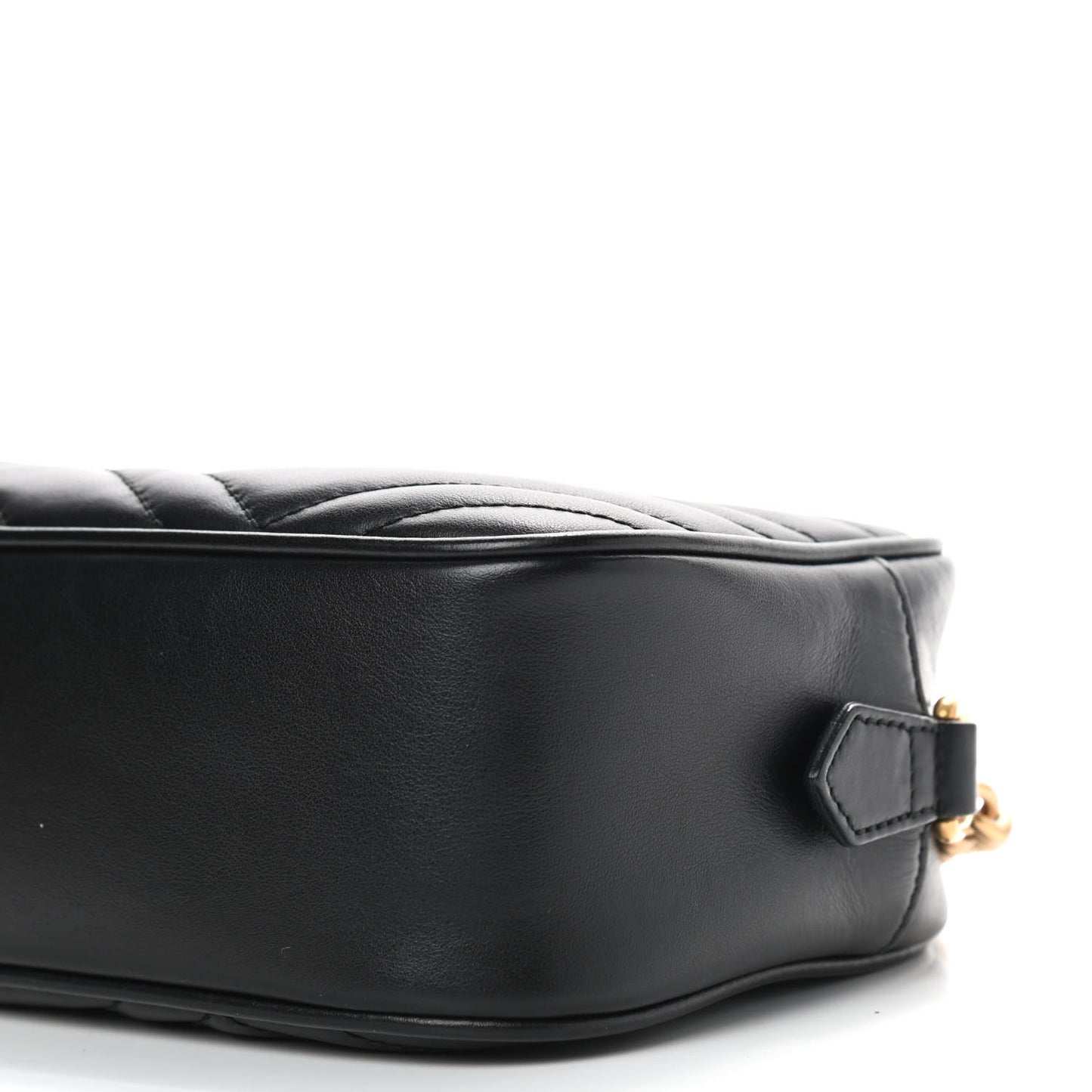 Calfskin Matelasse Small GG Marmont Chain Shoulder Bag Black