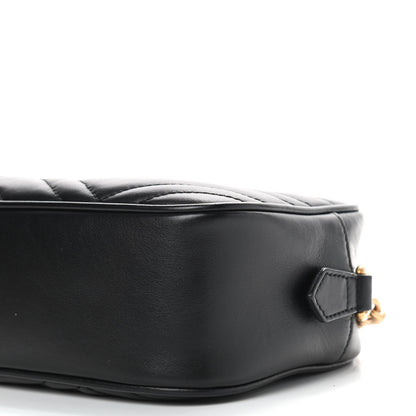 Gucci Calfskin Matelasse Small GG Marmont Chain Shoulder Bag Black 9 of 9